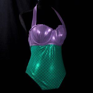 Disney The Little Mermaid Ariel One Piece Pinup Style Swimsuit Size Med Jrs